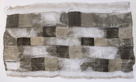 Gras-Textil, 2014, Jacquard-Doppelgewebe, Leinen, Polyamid, Edelstahl